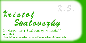 kristof spalovszky business card